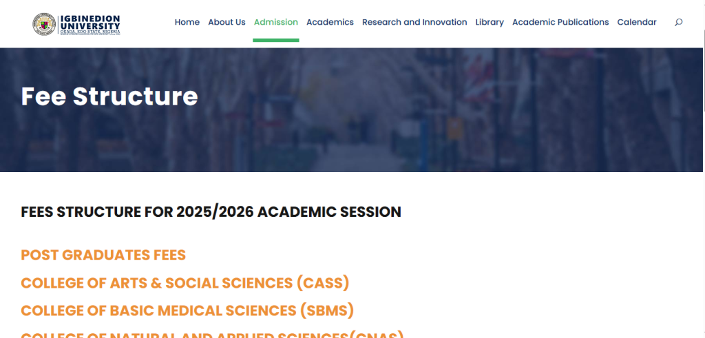 Igbinedion-University-school-fees