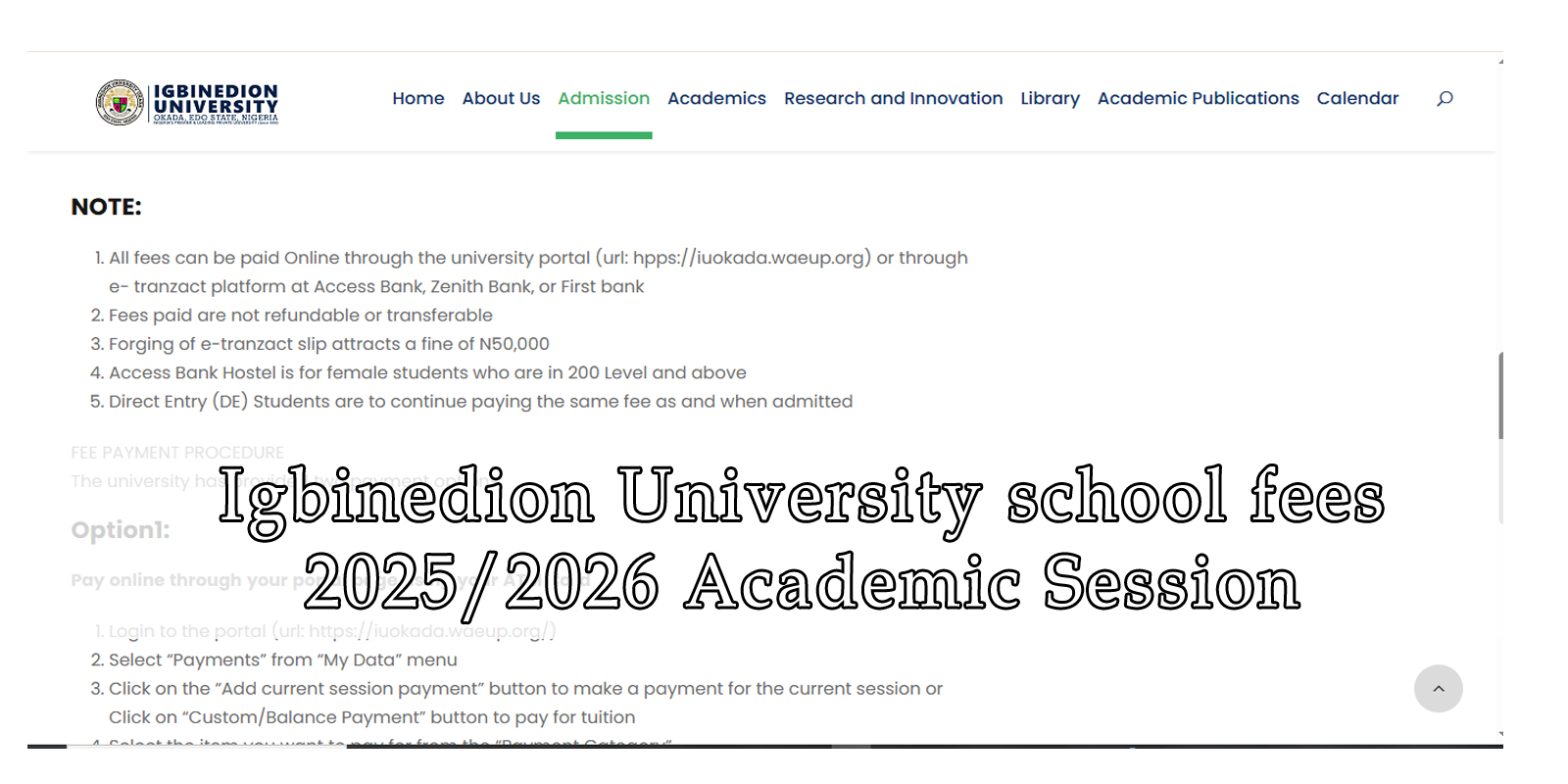 Igbinedion-University-school-fees